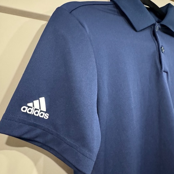 Adidas Youth/Teen GOLF Polo Shirt Regular Fit Short Sleeve - Dark Blue Size L - Picture 2 of 11